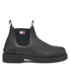 Tommy Jeans Боти тип челси Tjm Chelsea Leather Wl EM0EM01670 Черен цвят на ниска цена