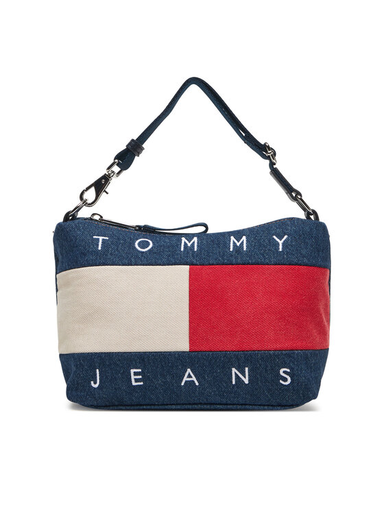 Tommy Jeans Дамска чанта Tjw Archive Denim Shoulder Bag AW0AW18213 Син цвят на ниска цена