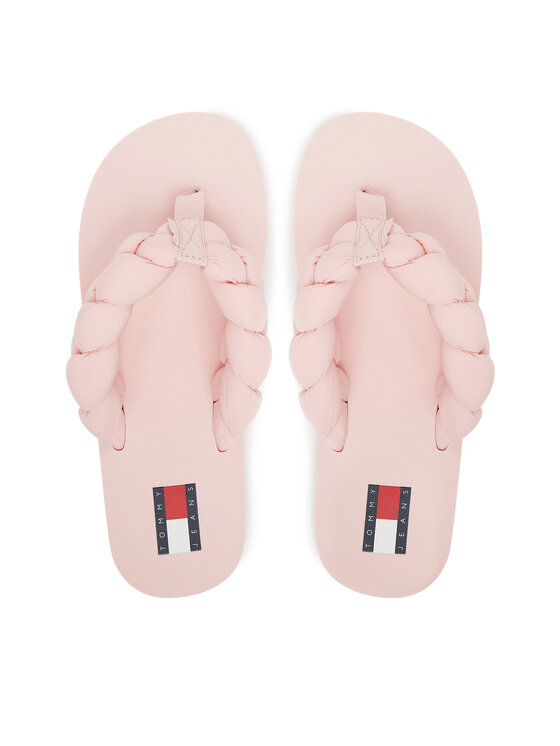 Tommy Jeans Джапанки Braided Thong Beach Sandal EN0EN02877 Розов цвят на ниска цена