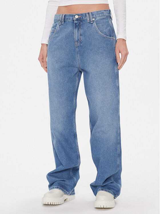 Tommy Jeans Дънки Daisy DW0DW17288 Син Baggy Fit цвят на ниска цена