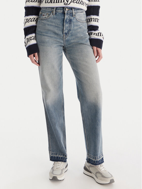 Tommy Jeans Дънки Layla DW0DW20480 Син Straight Fit цвят на ниска цена