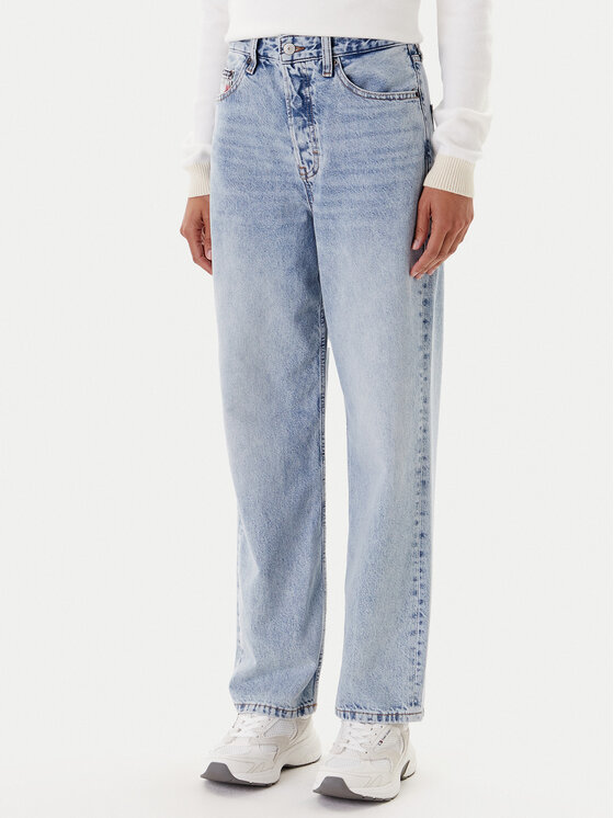 Tommy Jeans Дънки Layla DW0DW20498 Син Straight Fit цвят на ниска цена