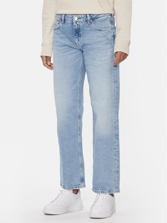 Tommy Jeans Дънки Sophie DW0DW17273 Син Straight Fit цвят на ниска цена