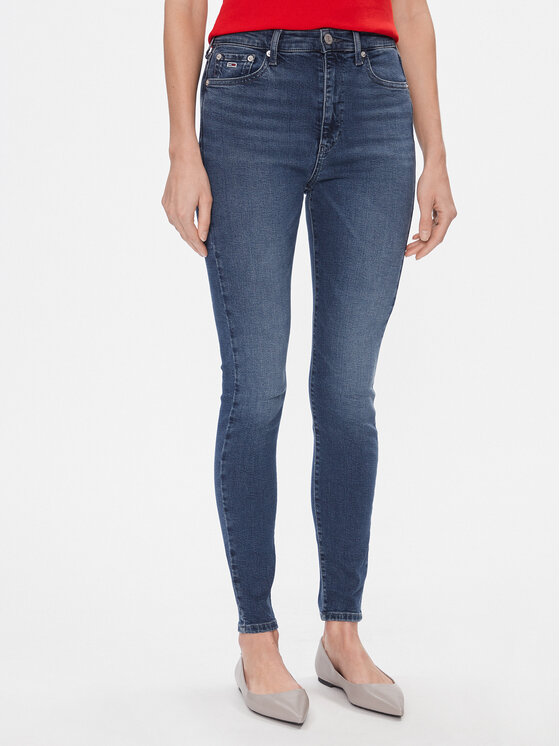 Tommy Jeans Дънки Sylvia DW0DW17153 Тъмносин Skinny Fit цвят на ниска цена