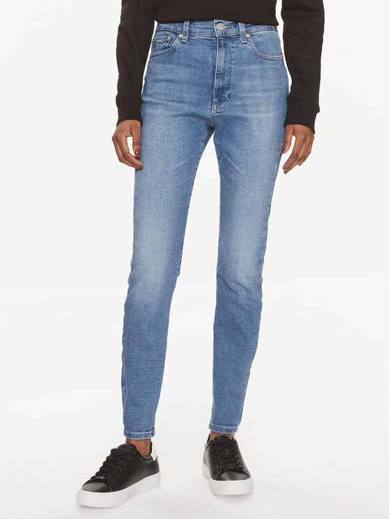 Tommy Jeans Дънки Sylvia DW0DW17591 Син Skinny Fit цвят на ниска цена