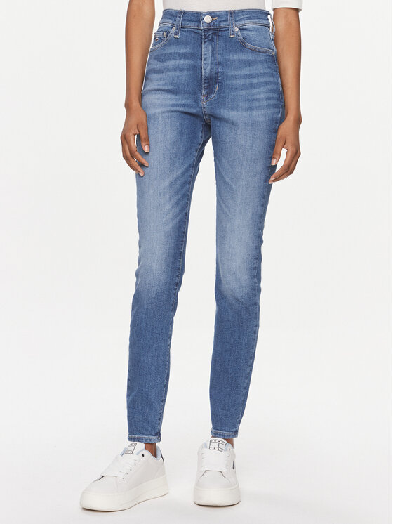 Tommy Jeans Дънки Sylvia Hgh Sskn Ah1230 DW0DW17162 Син Skinny Fit цвят на ниска цена