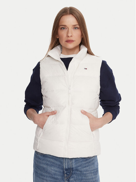 Tommy Jeans Жилетка за костюм DW0DW21622 Бял Slim Fit цвят на ниска цена