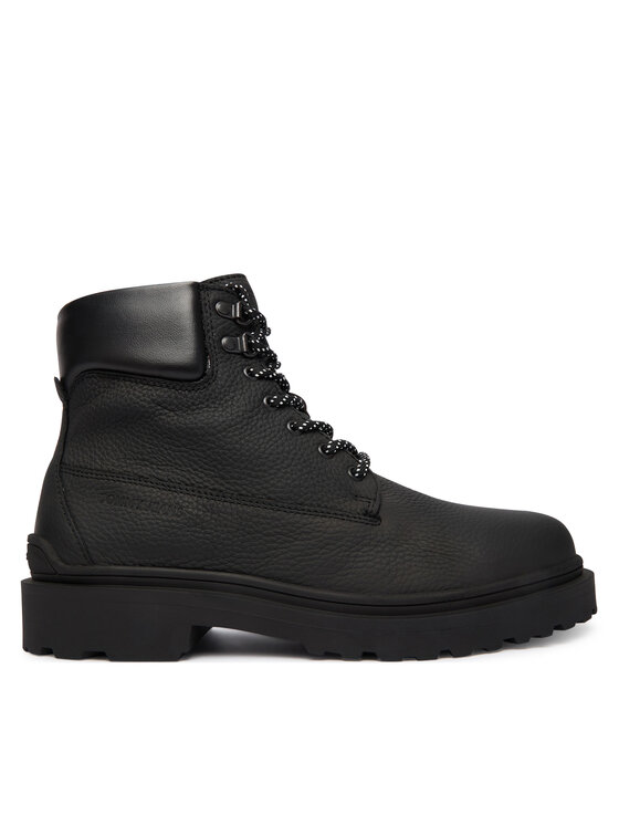 Tommy Jeans Зимни обувки Tjm Lace Up Boot Leather EM0EM01629 Черен цвят на ниска цена