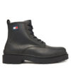 Tommy Jeans Зимни обувки Tjm Lace Up Rubberized EM0EM01628 Черен цвят на ниска цена
