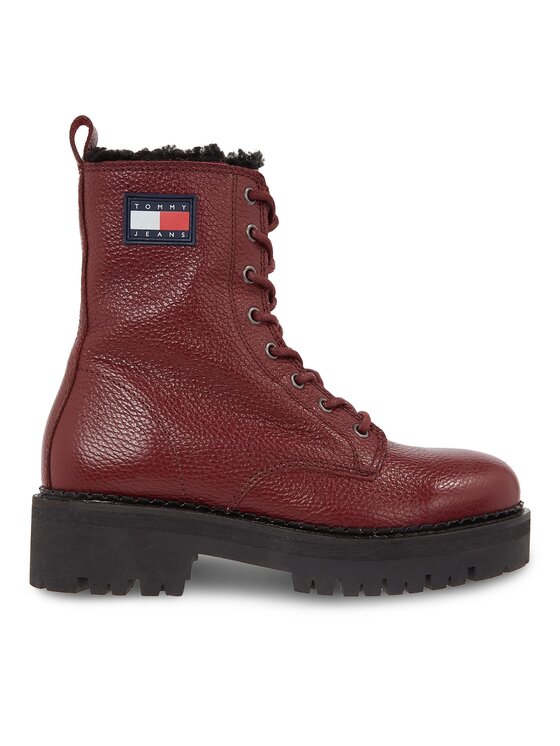 Tommy Jeans Зимни обувки Tjw Urban Tumbled Ltr Wl EN0EN02317 Бордо цвят на ниска цена