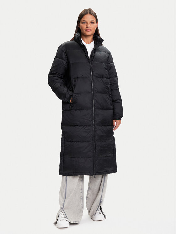 Tommy Jeans Зимно яке DW0DW21614 Черен Regular Fit цвят на ниска цена