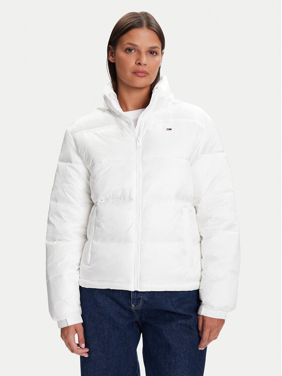 Tommy Jeans Зимно яке DW0DW21619 Бял Relaxed Fit цвят на ниска цена