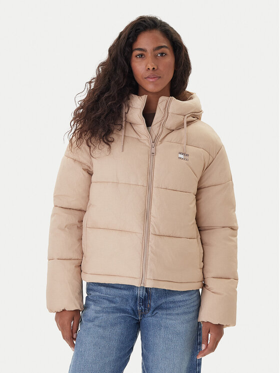 Tommy Jeans Зимно яке DW0DW21625 Бежов Regular Fit цвят на ниска цена