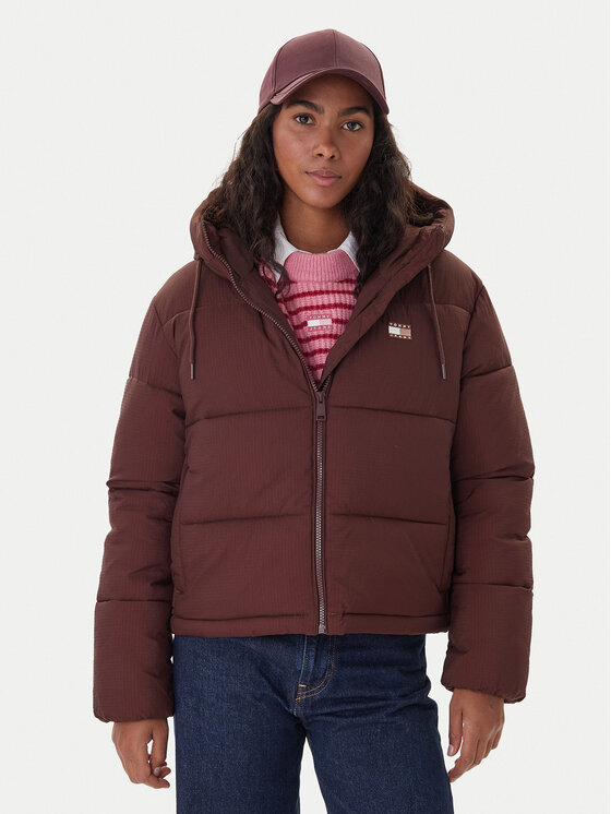 Tommy Jeans Зимно яке DW0DW21625 Кафяв Regular Fit цвят на ниска цена