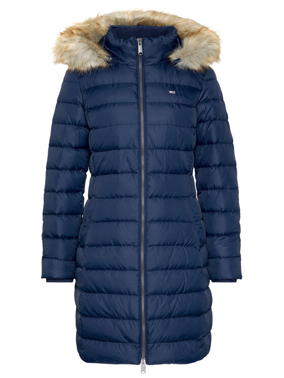 Tommy Jeans Зимно яке Essential DW0DW09060 Тъмносин Slim Fit цвят на ниска цена