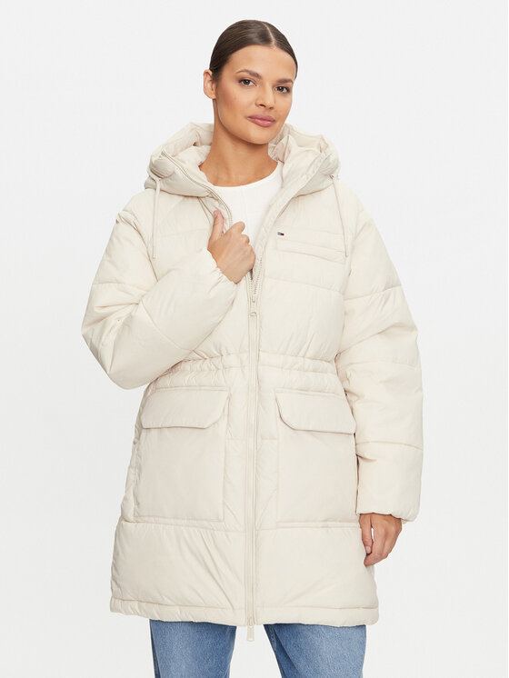 Tommy Jeans Зимно яке Vail DW0DW18842 Бежов Regular Fit цвят на ниска цена