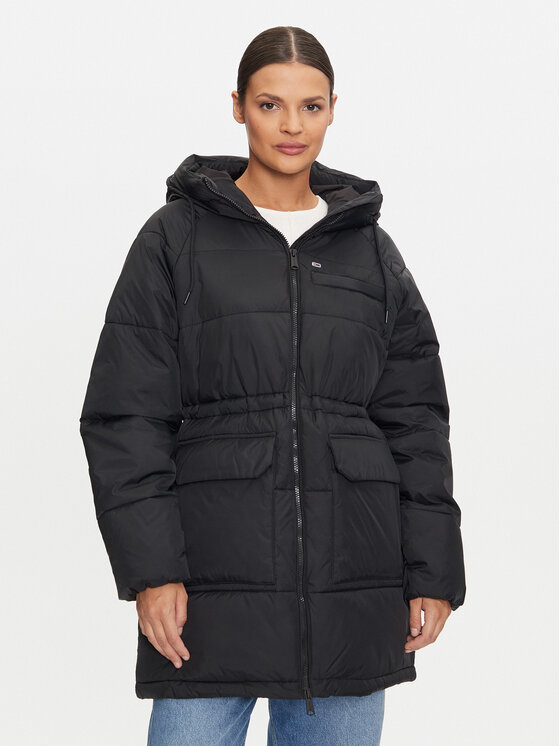 Tommy Jeans Зимно яке Vail DW0DW18842 Черен Regular Fit цвят на ниска цена