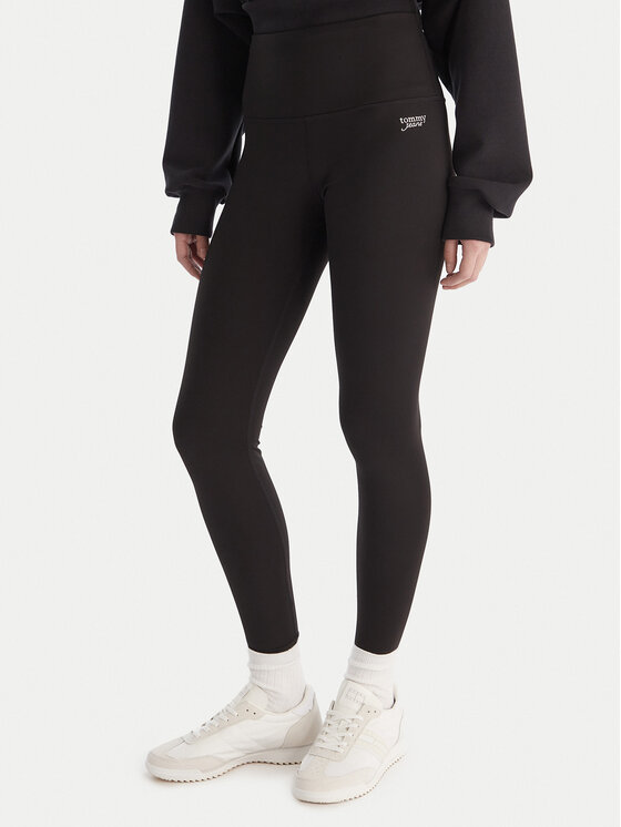 Tommy Jeans Клин Silver Script DW0DW21830 Черен Slim Fit цвят на ниска цена