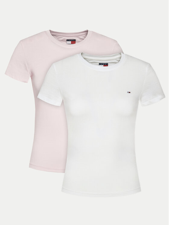 Tommy Jeans Комплект тениски DW0DW21366 Цветен Slim Fit цвят на ниска цена