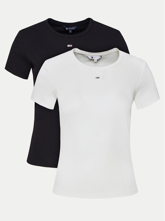 Tommy Jeans Комплект тениски DW0DW21430 Цветен Slim Fit цвят на ниска цена