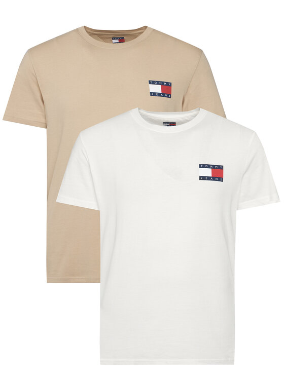 Tommy Jeans Комплект тениски Ess Flag DM0DM22143 Цветен Slim Fit цвят на ниска цена
