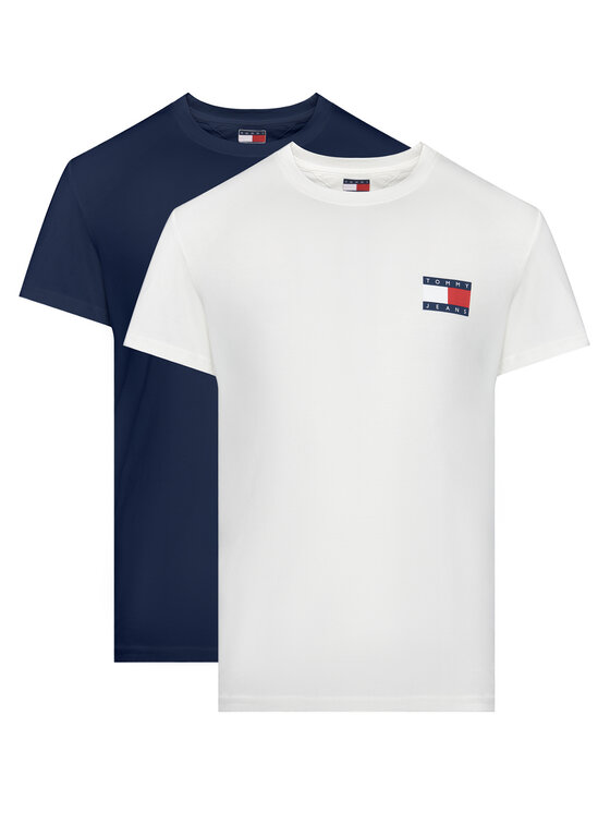 Tommy Jeans Комплект тениски Ess Flag DM0DM22143 Цветен Slim Fit цвят на ниска цена