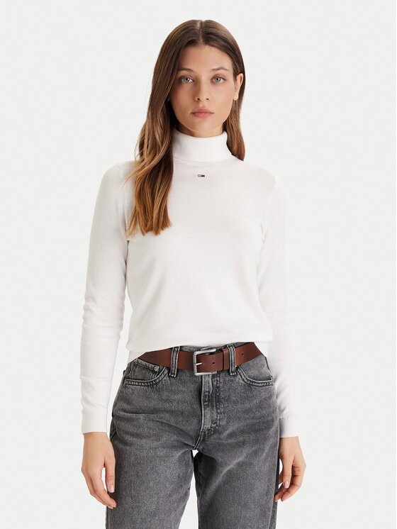 Tommy Jeans Поло Essential DW0DW21672 Екрю Regular Fit цвят на ниска цена