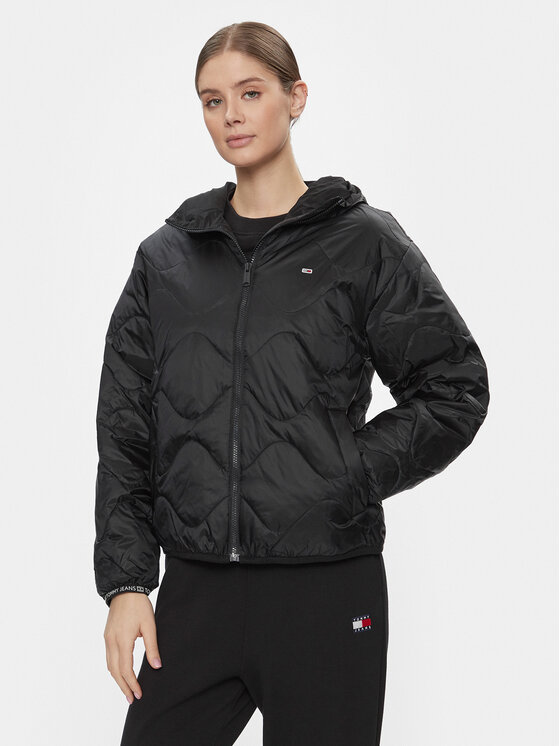 Tommy Jeans Преходно яке DW0DW17242 Черен Regular Fit цвят на ниска цена