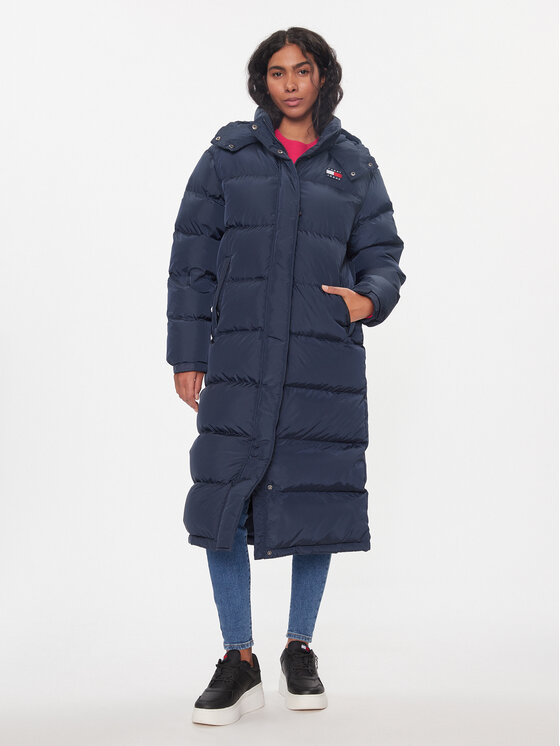 Tommy Jeans Пухено яке Alaska DW0DW14287 Тъмносин Regular Fit цвят на ниска цена