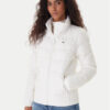 Tommy Jeans Пухено яке DW0DW21618 Бял Slim Fit цвят на ниска цена