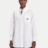 Tommy Jeans Риза Badge DW0DW20988 Бял Oversize цвят на ниска цена