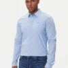 Tommy Jeans Риза DM0DM04405 Светлосиньо Slim Fit цвят на ниска цена