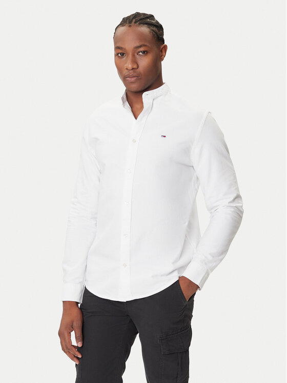 Tommy Jeans Риза Essential DM0DM21690 Бял Regular Fit цвят на ниска цена