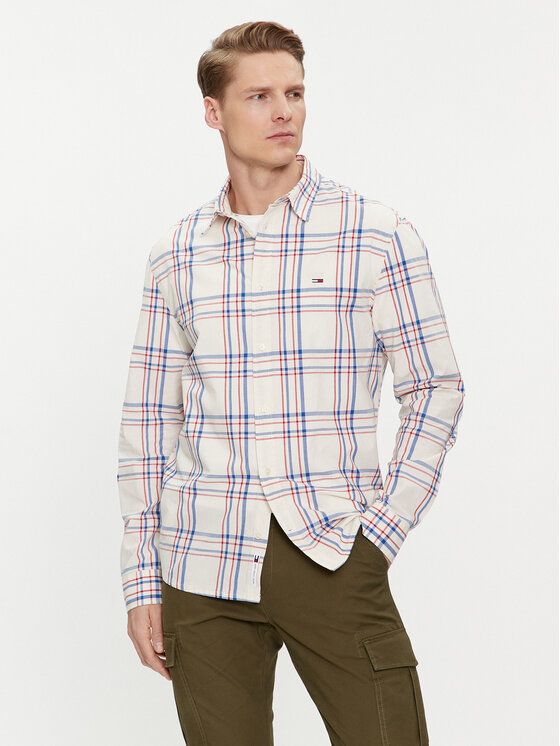 Tommy Jeans Риза Poplin DM0DM18968 Цветен Regular Fit цвят на ниска цена