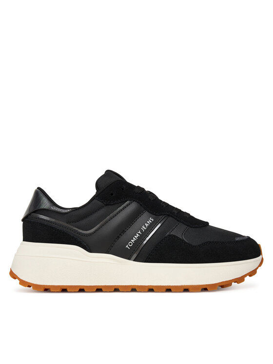 Tommy Jeans Сникърси Tjw Cleated Runner EN0EN02861 Черен цвят на ниска цена