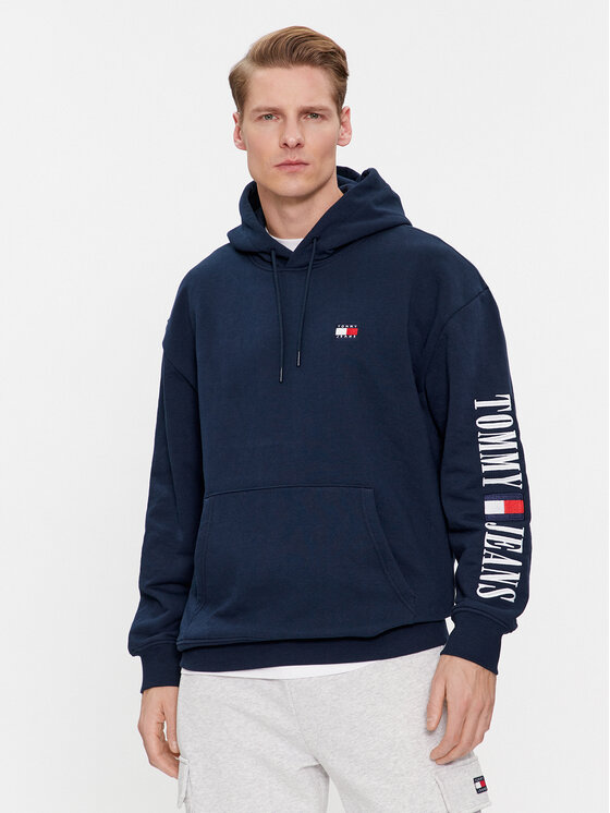 Tommy Jeans Суитшърт Archive DM0DM18494 Тъмносин Relaxed Fit цвят на ниска цена