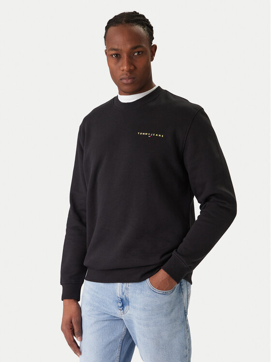 Tommy Jeans Суитшърт DM0DM20249 Черен Regular Fit цвят на ниска цена