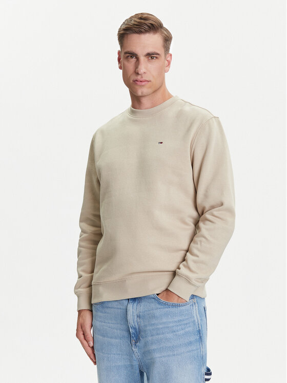 Tommy Jeans Суитшърт DM0DM20741 Бежов Regular Fit цвят на ниска цена