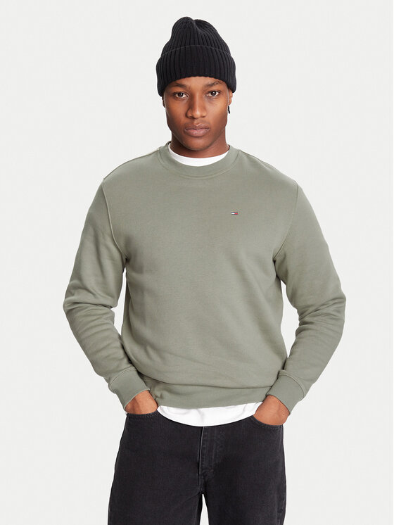 Tommy Jeans Суитшърт DM0DM20741 Зелен Regular Fit цвят на ниска цена