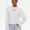 Tommy Jeans Суитшърт Essential Logo DW0DW17796 Бял Relaxed Fit цвят на ниска цена