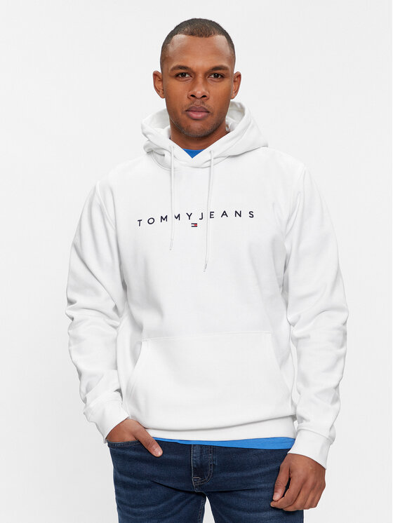 Tommy Jeans Суитшърт Linear Logo DM0DM17985 Бял Regular Fit цвят на ниска цена