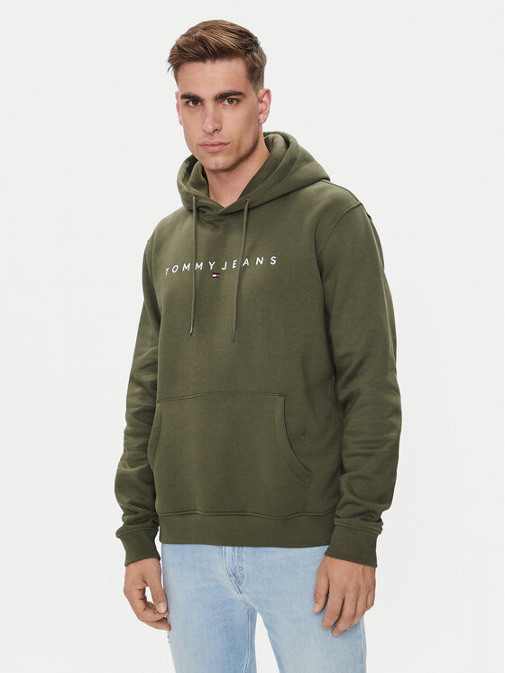 Tommy Jeans Суитшърт Linear Logo DM0DM17985 Зелен Regular Fit цвят на ниска цена