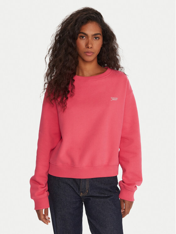 Tommy Jeans Суитшърт Silver Script DW0DW21961 Розов Regular Fit цвят на ниска цена