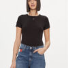 Tommy Jeans Тишърт Essential DW0DW17383 Черен Slim Fit цвят на ниска цена