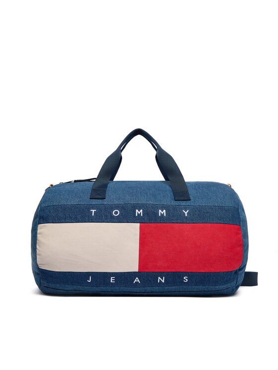 Tommy Jeans Чанта за уикенд Archive Denim Duffle AM0AM13813 Син цвят на ниска цена