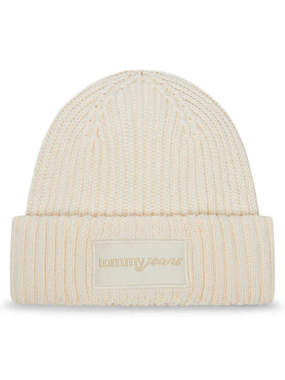 Tommy Jeans Шапка Script AW0AW17909 Екрю цвят на ниска цена