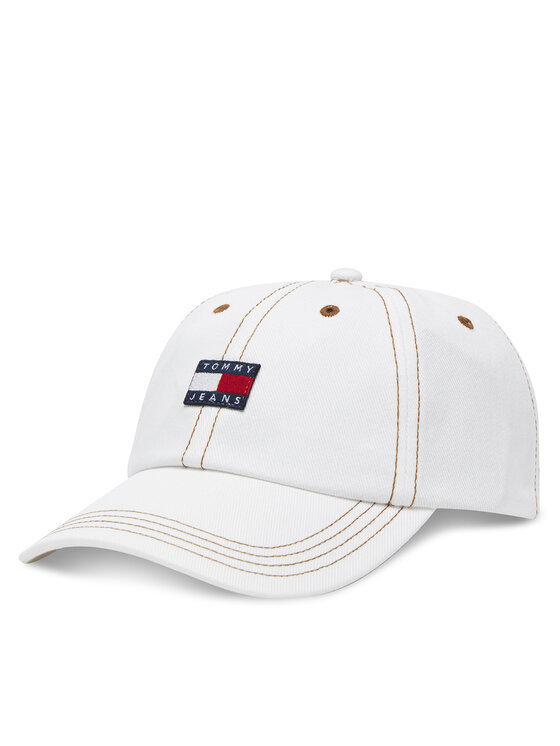 Tommy Jeans Шапка с козирка Heritage AW0AW17572 Екрю цвят на ниска цена