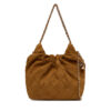 Tory Burch Дамска чанта Fleming Suede Mini Hobo Bag 166066 Кафяв цвят на ниска цена