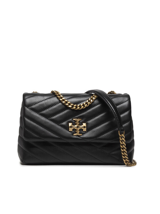 Tory Burch Дамска чанта Kira Chevron Small Convertible 90452 Черен цвят на ниска цена