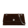 Tory Burch Дамска чанта Kira Turnlock Suede Shouldr Bag 169176 Кафяв цвят на ниска цена